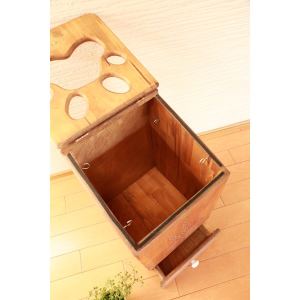 ハンドメイド 麦穂のカントリーダストボックス ゴミ箱 - ごみ箱